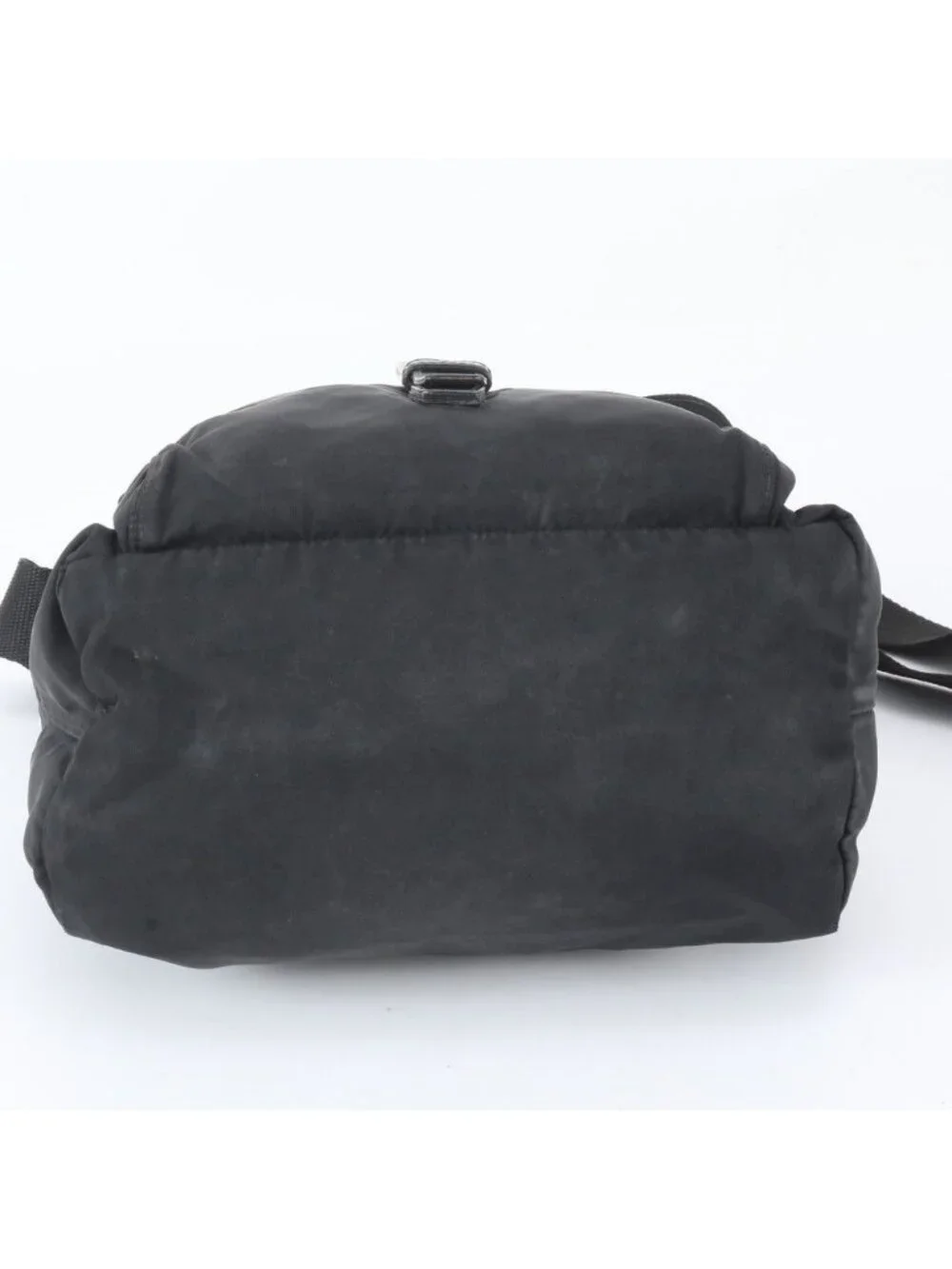Prada Tessuto Nylon Triangle Logo Leather Shoulder Bag Crossbody Messenger Black